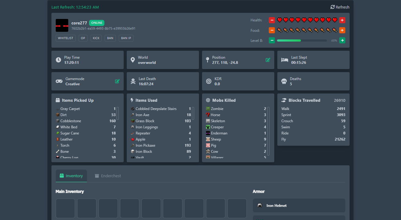 Minecraft Player Manager